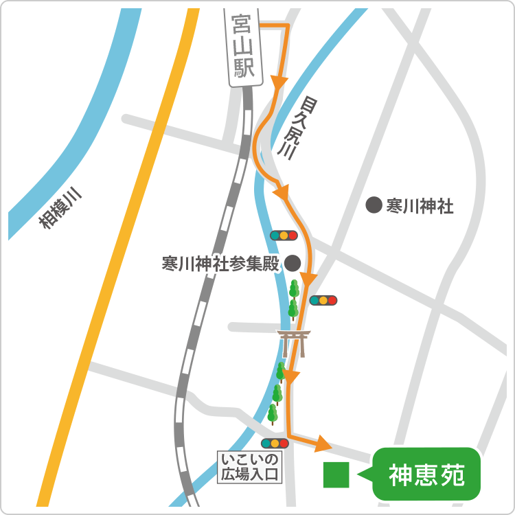 宮山駅からのルート案内図